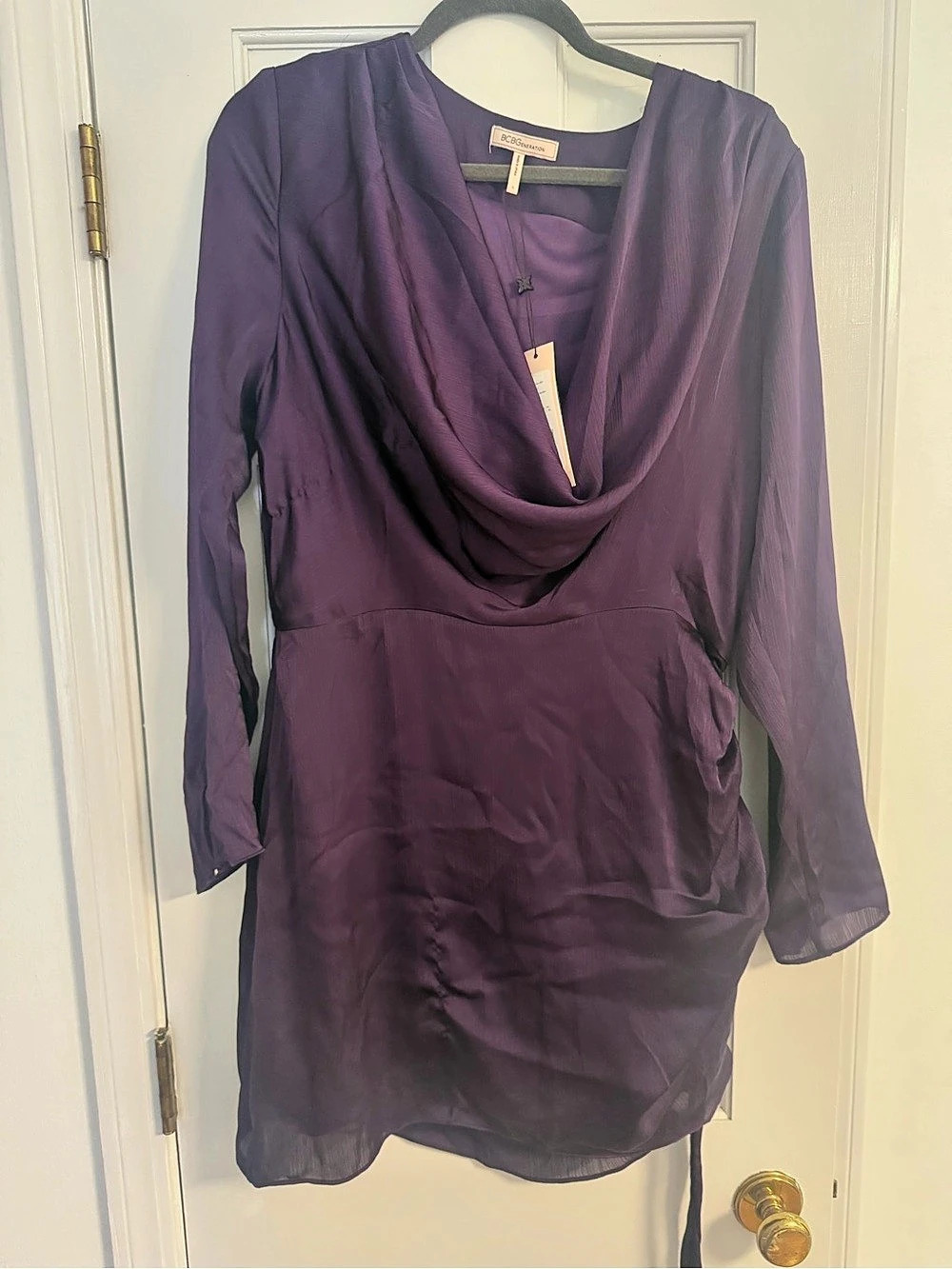 BCBGeneration Cowl Neck Mini Dress in Purple NWT